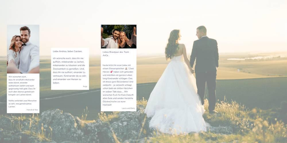 Beispiel für ein digitales Hochzeitsgästebuch